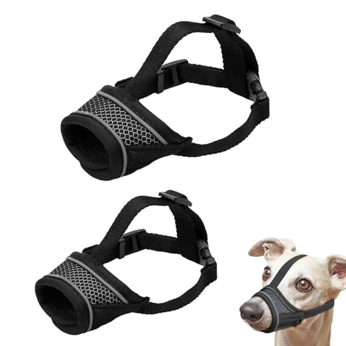 Maulkorb, Maulkorb Hund, Maulkorb für kleine Hunde, Maulkorb mit verstellbarem Riemen zum Verhindern von Beißen, Bellen und Kauen (2 Stück, S und M) von AABDTYYD