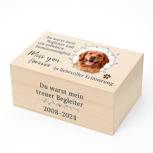 AAFGVC Haustier-Sarg – Holzkiste für Katzen, Hunde und Kleintiere, geeignet für kleine bis große Hunde, Tierbestattung & würdige Ruhe (M (60×35×22 cm)) von AAFGVC