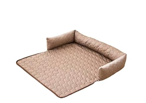 AAFGVC Maschinenwaschbares, selbstkühlendes Hundebett, Sofa, physikalische Kühlung, Haustier-Eispad, Kühlnest, Vier Jahreszeiten, Hundekühlmatratzendecke (90 * 90,Coffee) von AAFGVC