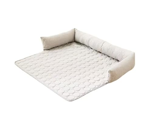 AAFGVC Maschinenwaschbares, selbstkühlendes Hundebett, Sofa, physikalische Kühlung, Haustier-Eispad, Kühlnest, Vier Jahreszeiten, Hundekühlmatratzendecke (90 * 90,Grey-1) von AAFGVC