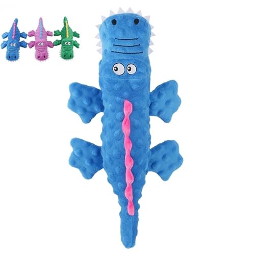 AAFGVC Unzerstörbares TPR-Hundekrokodilspielzeug, bissfestes Kauspielzeug für große Hunde, reißfestes Zähneknirschen-Dekompressions-Hundespielzeug (1PC-Blue) von AAFGVC