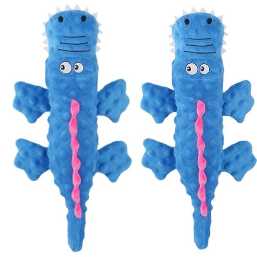 AAFGVC Unzerstörbares TPR-Hundekrokodilspielzeug, bissfestes Kauspielzeug für große Hunde, reißfestes Zähneknirschen-Dekompressions-Hundespielzeug (2PCS-Blue) von AAFGVC