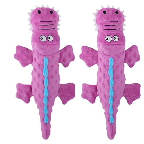 AAFGVC Unzerstörbares TPR-Hundekrokodilspielzeug, bissfestes Kauspielzeug für große Hunde, reißfestes Zähneknirschen-Dekompressions-Hundespielzeug (2PCS-Purple) von AAFGVC