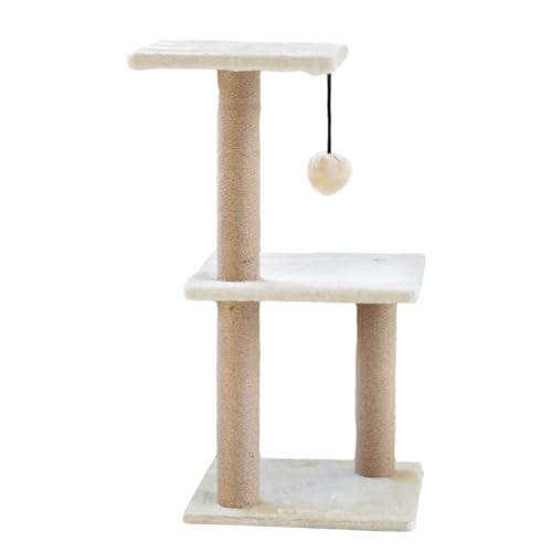 Katzenbaum, Kratzkatzturm, Indoor-Kratzbaumspielzeug, Haustieraktivitätsbaum Mit Interaktivem Dangling Ball, 27,5 Zoll, Kratzbaum Perfekt, Um Die Krallen Und Zähne Ihrer Katze Zu Erhalten von AAKOMA