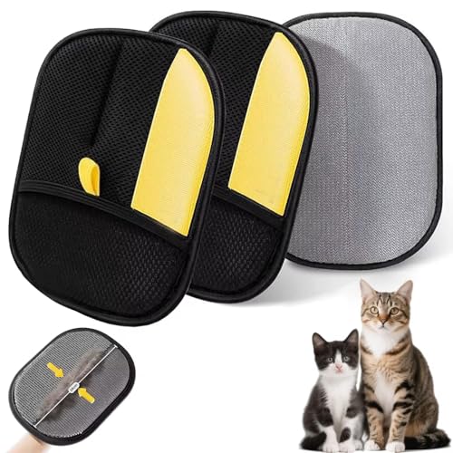 AALFA Tierhaarentferner Handschuhpolster für Möbel - Wiederverwendbarer Fusselbürstenhandschuh für Katzen und Hunde, statischer Reinigungshandschuh mit Netzgewebe, einfach zu waschen und zu verwenden von AALFA