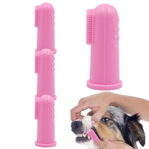AALLYN Fingerzahnbürste für Hunde, Zahnreinigungsbürste für Hunde - Silikon-Fingerzahnbürste für Haustiere, Katzenzahnbürste,Weiches und wiederverwendbares tragbares Katzenzahnputzset, von AALLYN