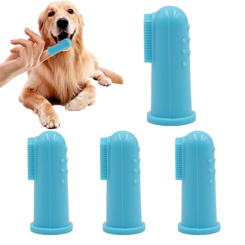 AALLYN Fingerzahnbürste für Hunde, Zahnreinigungsbürste für Hunde | Silikon-Fingerzahnbürste für Haustiere | Tragbare Hunde-Fingerbürste, Wiederverwendbare weiche Fingerbürste für Hundezähne, für von AALLYN