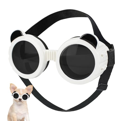 AALLYN Hundesonnenbrille, Hundebrille - Anti-Beschlag-Anti-UV-Sonnenbrille für Hunde | Antibeschlag-Schutzbrille für Hunde, Outdoor-Schutz mit verstellbarem Riemen für kleine und mittelgroße Hunde von AALLYN
