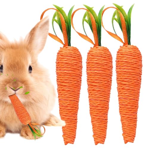 AALLYN Kaninchen-Karottenspielzeug, Karotten-Hundespielzeug, 3 Stück Hasen-Kauspielzeug, Kaninchenspielzeug, Karotten-Kaninchen-Kauspielzeug, Haustier-Karottenspielzeug, von AALLYN