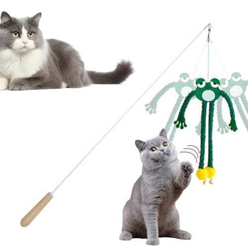 AALLYN Katzen-Zauberstab-Spielzeug, Interaktives Katzen-Zauberstab-Spielzeug - Katzen-Angelstock-Spielzeug, lustiges Katzen-Spielspielzeug - Hautfreundlicher interaktiver Katzenspielzeugstab für AALLYN Katzen-Zauberstab-Spielzeug, Interaktives Katzen-Zauberstab-Spielzeug - Katzen-Angelstock-Spielzeug, lustiges Katzen-Spielspielzeug - Hautfreundlicher interaktiver Katzenspielzeugstab für von AALLYN
