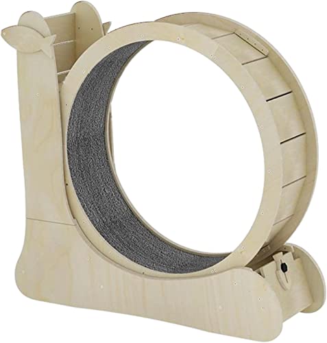 80 cm Katzenrad Trainingsgerät Katzen Abnehmen Gerät Katzen Klettergerüst Holz Katzen Sport Spielzeug Laufband mit Teppich Laufbahn von AAPIE