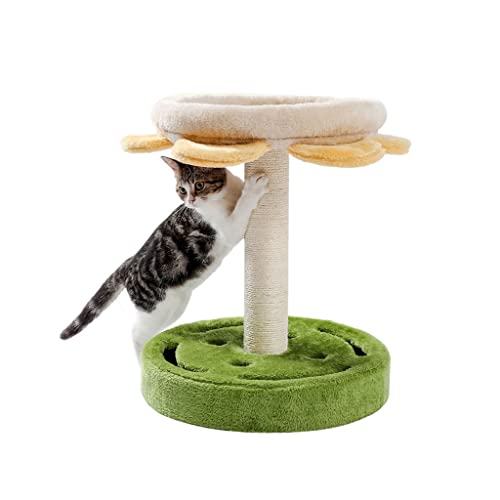 Katzenbaum Katzen-Klettergerüst, Katzen-Sonnenblumen-Kratzbaum mit liegendem Nest, Katzen-Aktivitätsbaum, Katzenspielzeug auf der Unterseite, Geschenk für Katzenliebhaber Kätzchen-Möbel von AAPIE