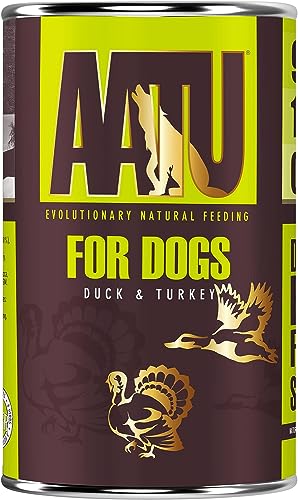 AATU 90/10 Hundefutter Nass Getreidefrei - Ente und Pute, Hoher Fleischanteil, Nassfutter ohne künstliche Geschmacksverstärker, 6 x 400g von AATU