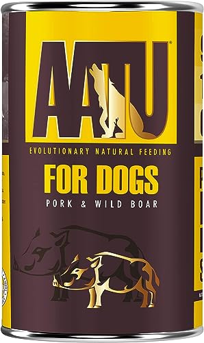 AATU 90/10 Hundefutter Nass Getreidefrei - Schwein mit Wildschwein, Hoher Fleischanteil, Nassfutter ohne künstliche Geschmacksverstärker, 6 x 400g von AATU
