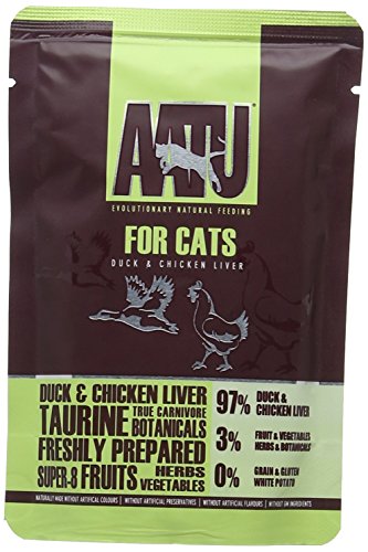 AATU 97/3 Katzenfutter Nass Getreidefrei - Enten- und Hühnerleber, Hoher Fleischanteil, ohne künstliche Geschmacksverstärker, 16 x 85g AATU 97/3 Katzenfutter Nass Getreidefrei - Enten- und Hühnerleber, Hoher Fleischanteil, ohne künstliche Geschmacksverstärker, 16 x 85g von AATU