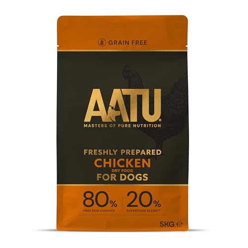 AATU Trockenfutter für Hunde, 80/20 Hundetrockenfutter mit Hühnerfleisch, Hundefutter Getreidefrei mit Hohem Proteingehalt, Natürliche Tiernahrung für Ausgewachsene Hunde Aller Rassen, 5 kg AATU Trockenfutter für Hunde, 80/20 Hundetrockenfutter mit Hühnerfleisch, Hundefutter Getreidefrei mit Hohem Proteingehalt, Natürliche Tiernahrung für Ausgewachsene Hunde Aller Rassen, 5 kg von AATU