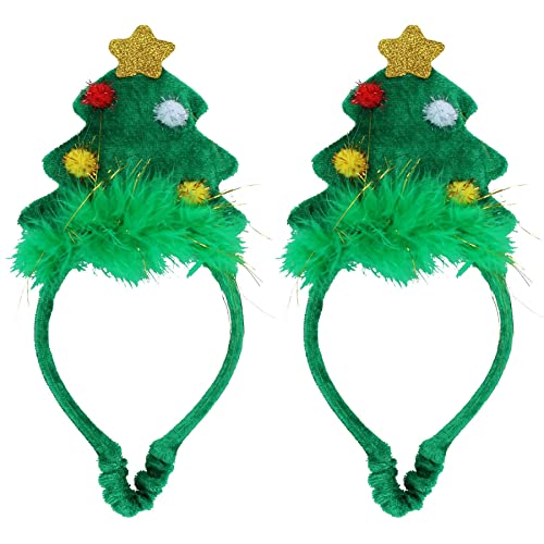 AB TOOLS Hunde-Stirnband mit Weihnachtsbaum-Motiv, Größe M, 2 Stück von AB Tools