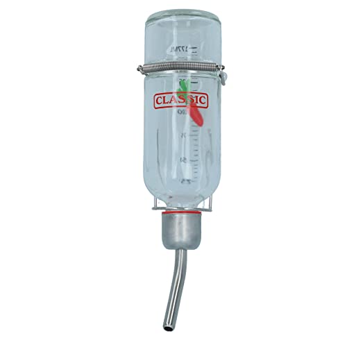 AB TOOLS Kleine Tiere Glas 175 ml kaufeste Wasserflasche mit Wasserstandsanzeige von AB TOOLS