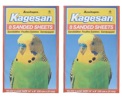 AB Tools Schleifpapier, für Wellensittiche, Käfige, Vögel, 21 x 35 cm, 16 Stück von AB Tools