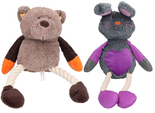 AB Tools Ruby Kaninchen & Teddy Twister weichen Plusch Teddy Hund Spielzeug mit Squeak von AB Tools