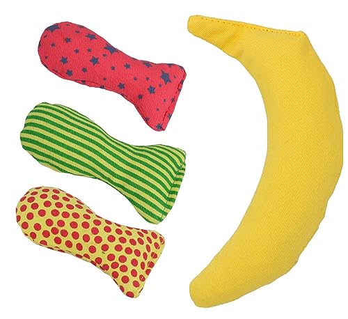AB Tools Yeow Katzenspielzeug Banane & 3 Stinkie Fisch Spielzeug Bundle mit Katzenminze Spielzeug Spielgeschenk von AB Tools