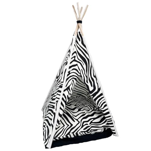 Zebramuster Katze Kätzchen Kleine Tiere Spielzelt Tipi Faltbare Haus Kissen Matte von AB Tools