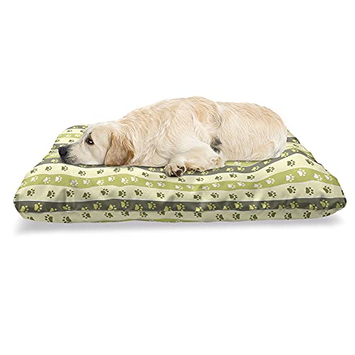 ABAKUHAUS Hund Haustierbett, Vertikal Fuß-Druck, beissfestes Kissen für Hunde und Katzen mit abnehmbaren Bezug, 60 cm x 100 cm, Gelbgrün Blassgelb von ABAKUHAUS