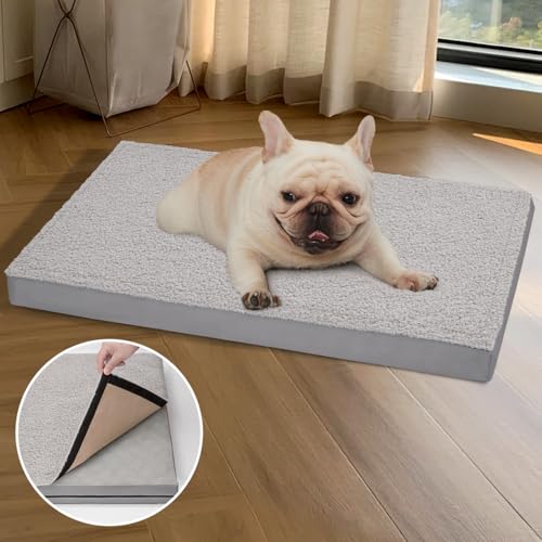 ABE Orthopädisches Hundebett, wasserdicht, Hundebetten für große Hunde, Hundekäfigunterlage mit abnehmbarem, waschbarem Bezug, rutschfeste Unterseite, Outdoor-Hundebett ABE Orthopädisches Hundebett, wasserdicht, Hundebetten für große Hunde, Hundekäfigunterlage mit abnehmbarem, waschbarem Bezug, rutschfeste Unterseite, Outdoor-Hundebett von ABE