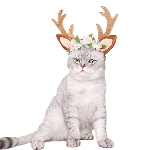 ABLAZEZAI Hunde-Weihnachtsgeweih, Elch-Stirnband, Katzen-Weihnachts-Hirsch-Kostüme, Welpen-Weihnachts-Rentierhut, Kopfbedeckung, Party-Festival-Zubehör, Bekleidung für kleine, mittelgroße und große ABLAZEZAI Hunde-Weihnachtsgeweih, Elch-Stirnband, Katzen-Weihnachts-Hirsch-Kostüme, Welpen-Weihnachts-Rentierhut, Kopfbedeckung, Party-Festival-Zubehör, Bekleidung für kleine, mittelgroße und große von ABLAZEZAI