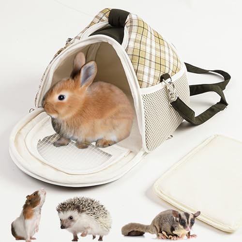 ABLAZEZAI Tragetasche für Meerschweinchen, Reisetasche, atmungsaktiv, für den Außenbereich, tragbar, für Chinchilla, Hamster, Vogel, Hasen, Igel, Zuckergleiter, Rennmaus (schwarz) von ABLAZEZAI