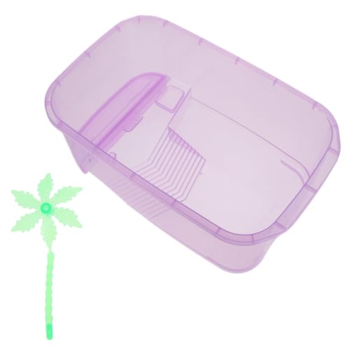 ABOOFAN 1 Set-Box Schildkrötenbecken Grillenhalter Für Reptilien Schlange Reiseträger Cricket- Eidechsenbecken 1-gallonen-Tank Klein Violett Reisen Schildkröten-terrasse Plastik von ABOOFAN