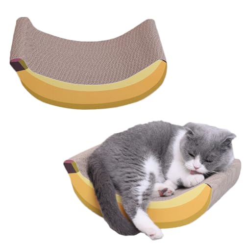 ABOOFAN 1stk Banana Corrugated Cat Kratzbaum Kratzbrett Für Katzen Kratzpads Für Katzen Katzenkratzbett Katzenkarton Katzenkratzteppich Katzenkratzlounge Haustier Kleinkind Katzenspielzeug von ABOOFAN