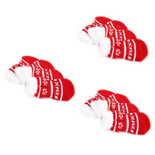 ABOOFAN 3er-Sets Weihnachtssocken Für Haustiere Schutzsocken Für Hunde Und Katzen Nicht Warme Socken Rot Größe 4 X 3 von ABOOFAN