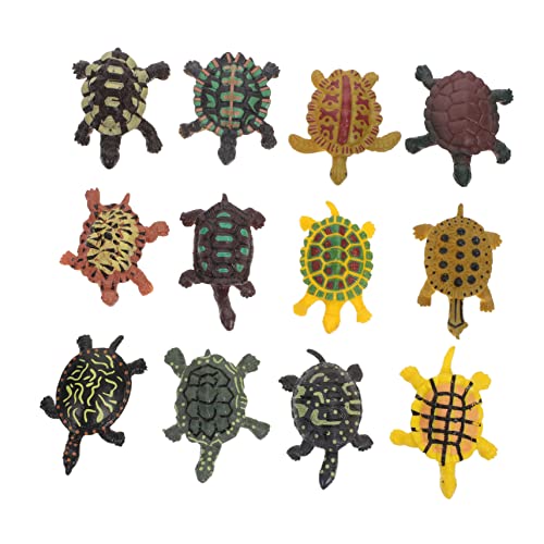 ABOOFAN 12St simulierte Schildkröte Kinderspielzeug Aquarienschildkrötenmodell Meereslebewesen Spielzeug Modelle Spielzeuge Schildkröten-Modell Aquarium-Dekor Meeresschildkröte schmücken von ABOOFAN