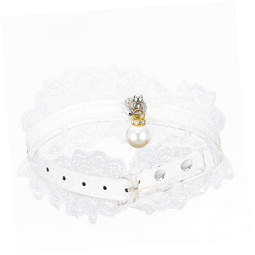 ABOOFAN 1Stk PET-Spitzenschal Perlenhalsbänder für Katzen Spitzenhalsbänder für Haustiere Perlenketten für Welpen Hundehalsband für Party stylisches Haustierhalsband mit Spitze von ABOOFAN