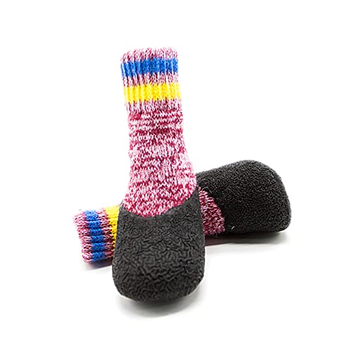 ABOOFAN 2 Paar Hundesocken Für Holzböden Hundegriff Socken rutschfeste Hundestiefel Hund Schneeschuhe rutschfeste Stiefeletten Für Hunde Hund Wanderschuhe Boden Haustier von ABOOFAN