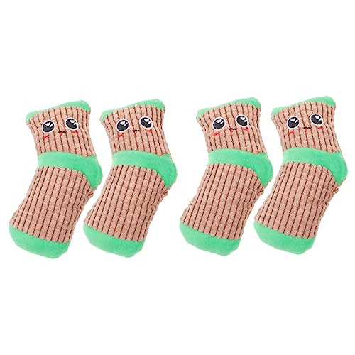 ABOOFAN 2 Paar Spielzeug Plüschtier Welpe Cartoon-Socken Hunde quietschende Socke Outdoor-Spielsets Themberchaud-Plüsch Haustiere Socken Cartoon quietschende Socke Backenzahn Indoor-Hund von ABOOFAN