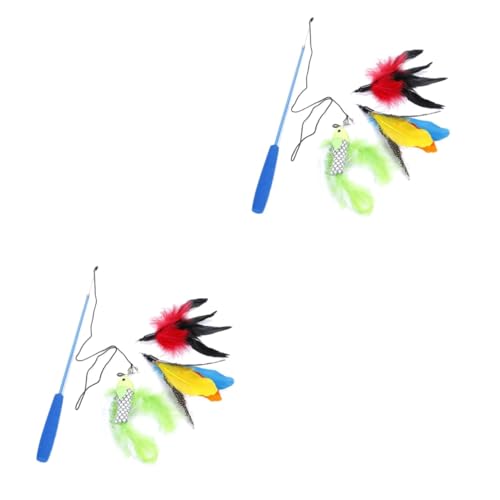 ABOOFAN 2 Sets Cat Teaser Stick Interaktives Fangspielzeug Für Haustierkatzen Katzenspielzeug Natürliche Trainingsinstinkte Flinkes Spielliebling ABOOFAN 2 Sets Cat Teaser Stick Interaktives Fangspielzeug Für Haustierkatzen Katzenspielzeug Natürliche Trainingsinstinkte Flinkes Spielliebling von ABOOFAN