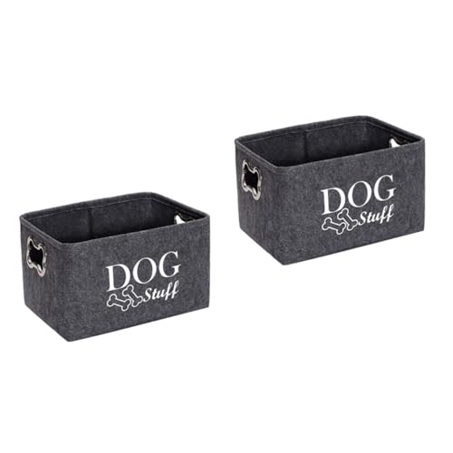 ABOOFAN 2 STK Aufbewahrungskiste Hundespielzeugbehälter für den Außenbereich Haustier Welpe Dekor Aufbewahrungsbox aus Filz Zubehörbehälter für Hundespielzeug Kätzchen Spielzeugbox Leine von ABOOFAN