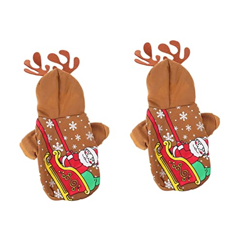 ABOOFAN 2 Stücke Haustier Welpen Kleidung Weihnachten Stil Haustier Kostüm Leichte Hund Party Outfit von ABOOFAN