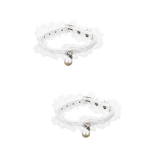 ABOOFAN 2 Stück Entzückendes Spitzenhalsband Für Katzen Und Hunde Verstellbares Hundehalsband Für Partys Und Hochzeiten von ABOOFAN