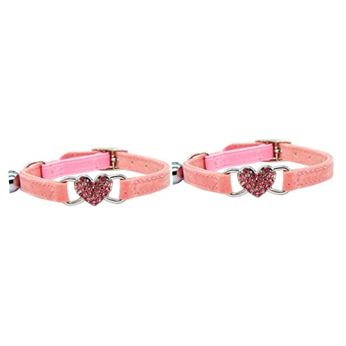 ABOOFAN 2 STK Halsband für Katzen für kleine Hunde Haustierzubehör Katzenzubehör katzengeschenke Katzen Geschenke Katzenkette aus Strass verstellbares Katzenhalsband Liebe Seil von ABOOFAN