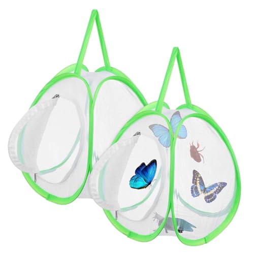 ABOOFAN 2 Stück Tragbare Schmetterlingskäfige Reißfestem Netz Transparentes Schmetterlingshabitat für Outdoor Aktivitäten Große Kapazität Leicht zu Reinigen Robust und Langlebig ABOOFAN 2 Stück Tragbare Schmetterlingskäfige Reißfestem Netz Transparentes Schmetterlingshabitat für Outdoor Aktivitäten Große Kapazität Leicht zu Reinigen Robust und Langlebig von ABOOFAN