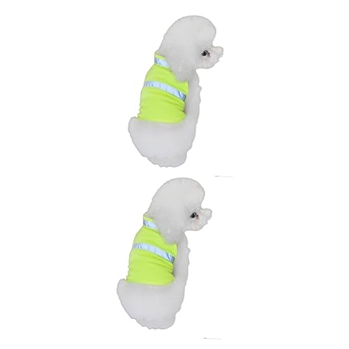 ABOOFAN 2 Stück Reflektorwesten Für Hunde Reflektierende Weste Für Haustiere Zum Spazierengehen Verstellbar Fluoreszierend Gelb S von ABOOFAN