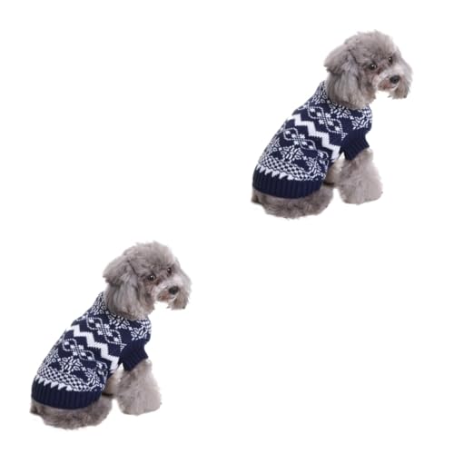 ABOOFAN 2St Welpenkleidung Hundepullover für kleine Hunde Hals Pullover Welpen-Outfits Rollkragen Kleider Kleiner Hundepullover Winterkleidung für Haustiere Elch Hundekleidung Wintermantel von ABOOFAN