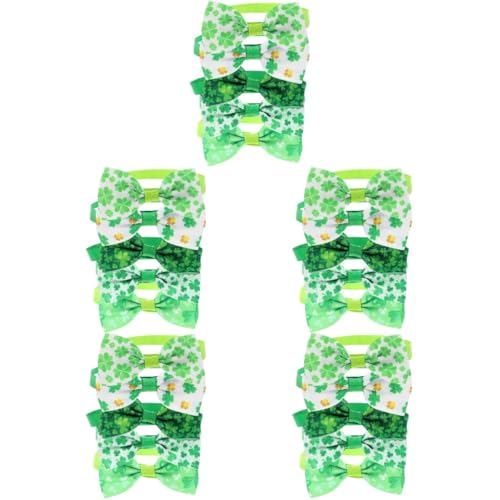 ABOOFAN 25 STK Haustier Fliege Haustierhalsband Mit Bow-Knoten Erdbeerglas Für Hunde St. Haustierhalsbänder Zum Patrick's Day Haustierbogen Irland Katzen Und Hunde Polyester von ABOOFAN