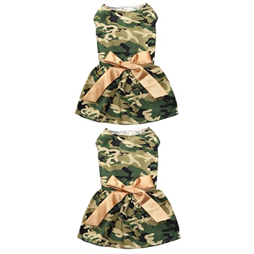 ABOOFAN 2 Stück Entzückendes Hundekleid Modischer Ärmelloser Rock Mit Schleife Bequeme Haustierkleidung Für Outfits Für Hunde von ABOOFAN