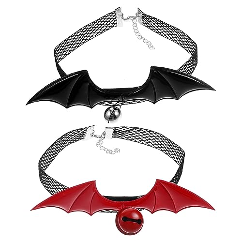 ABOOFAN Halskette 2St Halsband Halloween-Fliege-Kragen süße Geisterkätzchenhalsbänder Haustierhalsbänder für Katzen Kätzchen-Kragen Kätzchen Zubehör Fledermausflügel Katzenglocke Metall von ABOOFAN