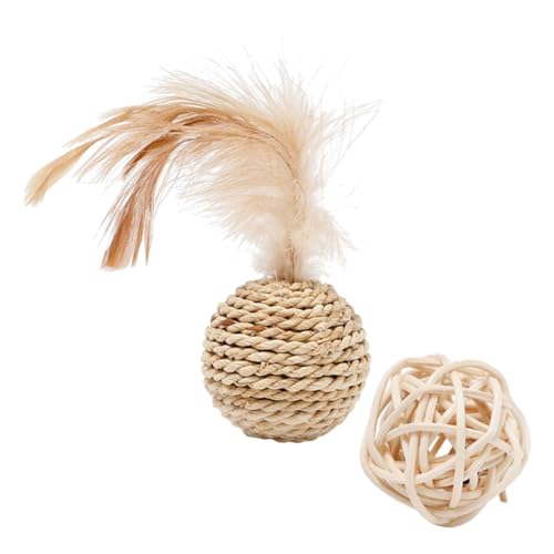 ABOOFAN 2st Strohglocke Doppelkugel Rattanbälle Für Haustiere Katze, Die Einen Ball Rollt Katzentrainingsspielzeug Kätzchen-rattanbälle Kätzchen Liefert Lustiges Katze Spielt Pflanze ABOOFAN 2st Strohglocke Doppelkugel Rattanbälle Für Haustiere Katze, Die Einen Ball Rollt Katzentrainingsspielzeug Kätzchen-rattanbälle Kätzchen Liefert Lustiges Katze Spielt Pflanze von ABOOFAN
