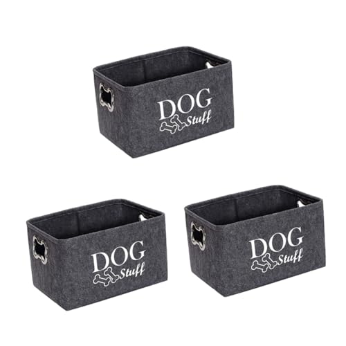ABOOFAN 3 Stück Aufbewahrungsbox Für Hundespielzeug Spielzeugkorb Für Haustiere Metall Aufbewahrungsregale Hundespielzeugkorb Großer Aufbewahrungsbehälter Für Haustierspielzeug von ABOOFAN